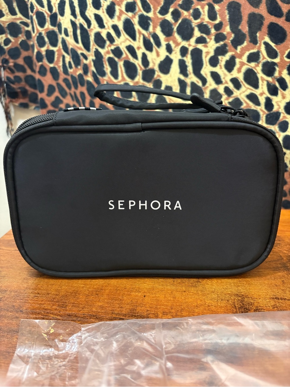 Sephora Black Toiletry Travel Kit Makeup bag with Wristlet